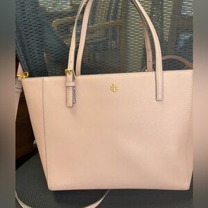 Used Tory Burch Emerson Small Tote Pink Safiano Bag